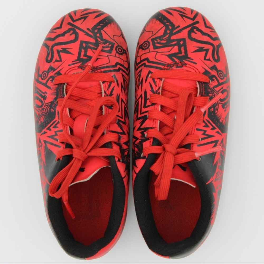 Little Girls Soccer Cleats Red/Black 11 - Picture 2 of 10